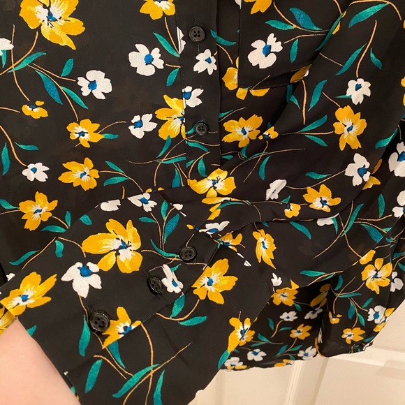 Semi-sheer floral print button up - Picture 3 of 5